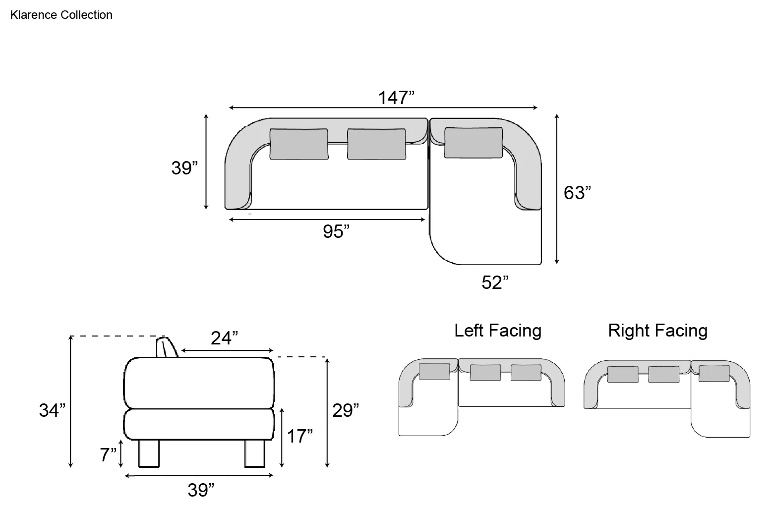 Nicoline Klarence Sectional with Chaise