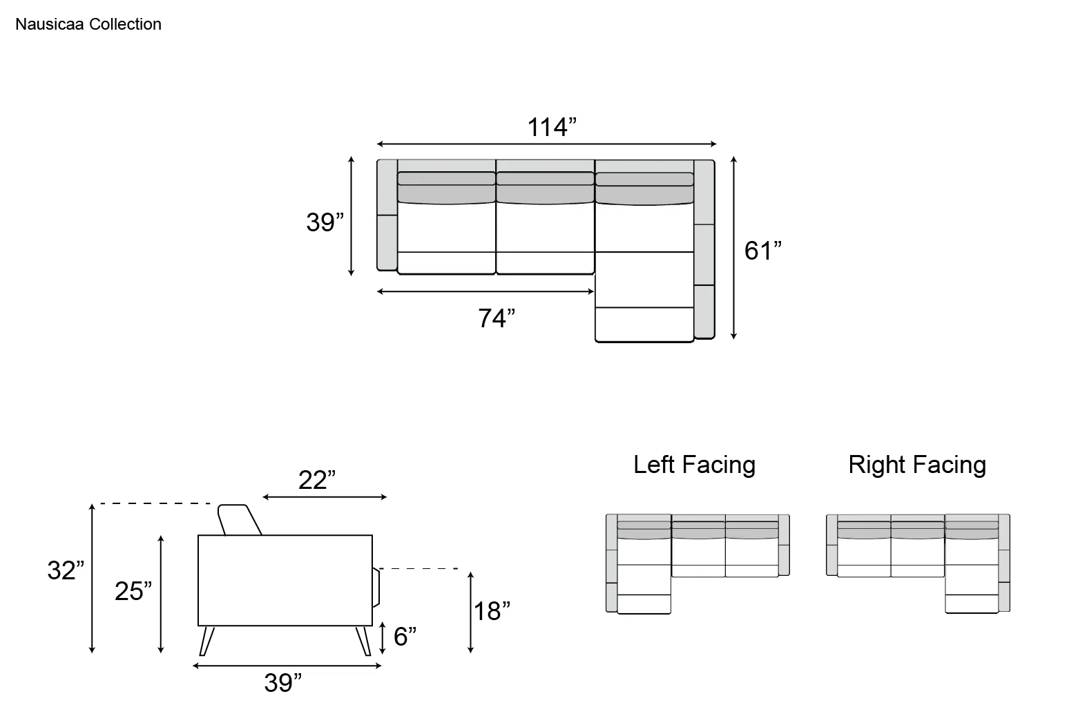 Nicoline Nausicaa Sectional with Chaise