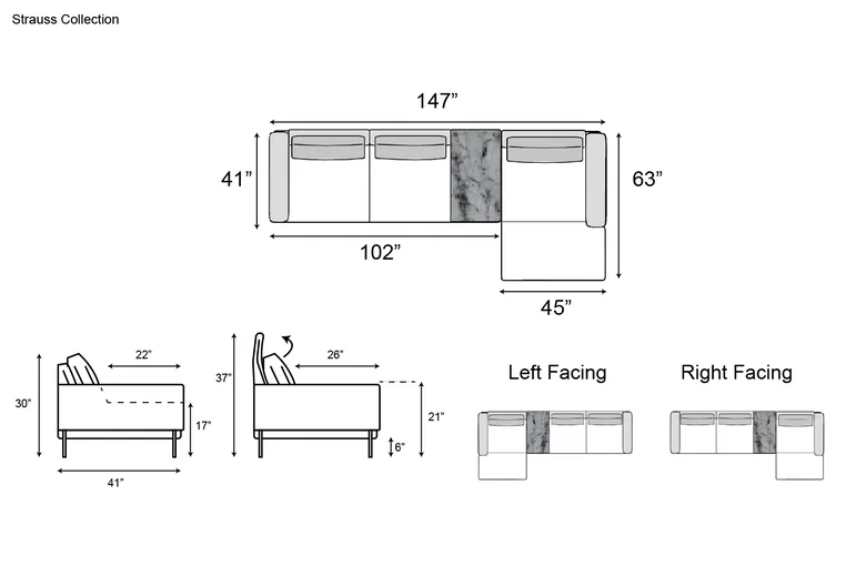 Nicoline Strauss Sectional with Chaise