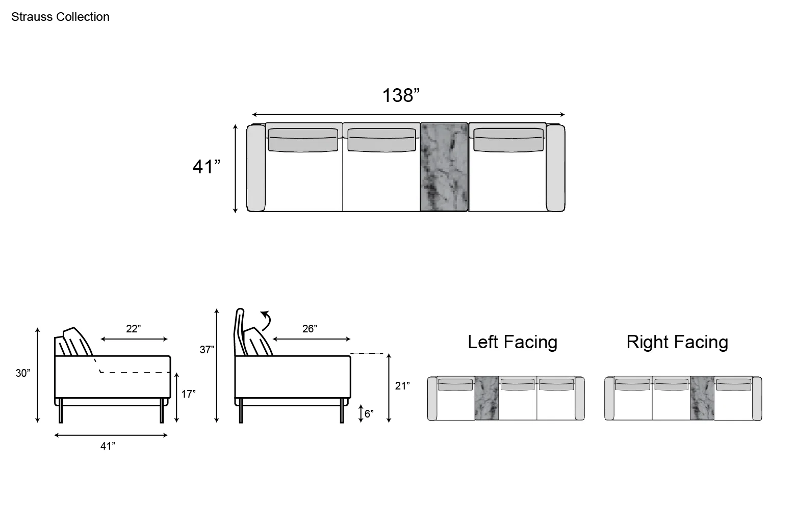 Nicoline Strauss Sofa with Table