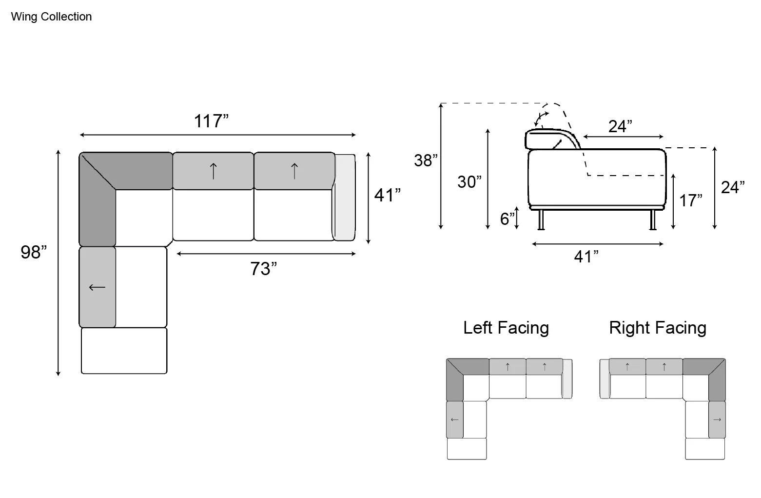 Nicoline Wing Sectional with Peninsula