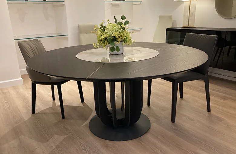 Sample Sale Soho Round Dining Table with lazy susan Sale: $5,768 | Retail $11,536